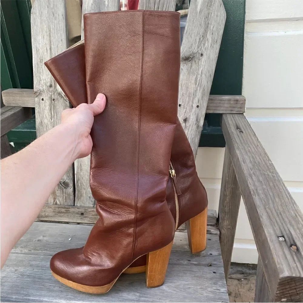 Stella McCartney Knee High Boot Heels in brown EU35.5